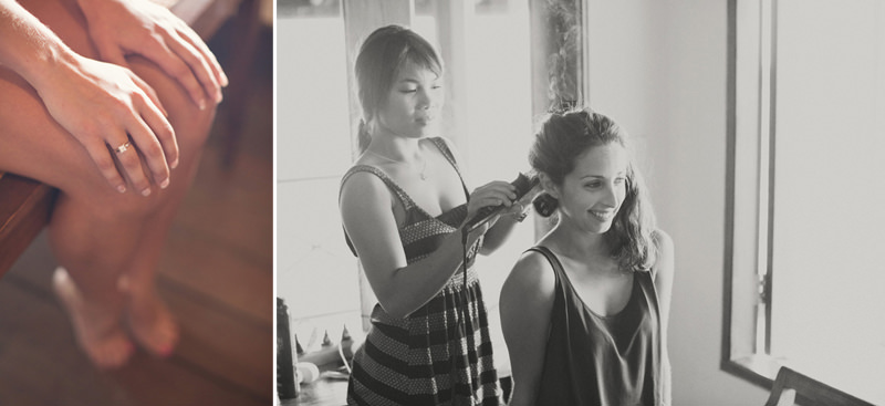 Bali Wedding Girls Getting Hair Done