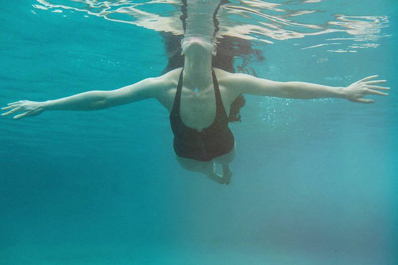 Girl In Water Black Bikini